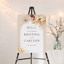 Boho Terracotta Pampas Mariage en herbe Bienvenue