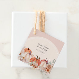 Boho Terracotta Pampas Pumpkins Hochzeit im Herbst Geschenkanhänger