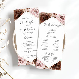 Boho Terracotta Printable Wedding Ceremony Program Einladung