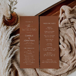 Boho Terracotta Programme de mariage