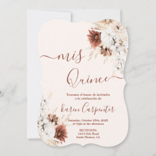 Boho Terracotta Quinceanera Invitation