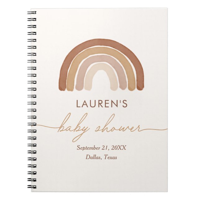 Boho Terracotta Rainbow Baby shower Livre d'or (Devant)