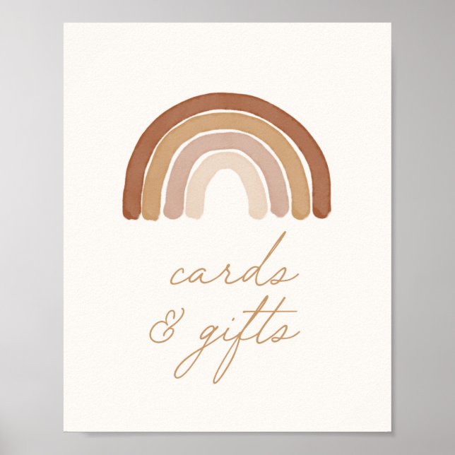 Boho Terracotta Rainbow Cards und Geschenke Poster (Vorne)