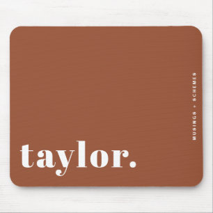 Boho Terracotta Retro Typografie Personalisiert Mousepad