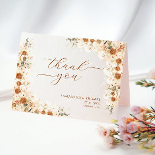 Boho Terracotta Rose Calla Lily Wedding Vielen Dan Dankeskarte