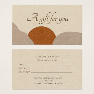Boho Terracotta Sable Sun Abstrait Certificat cade