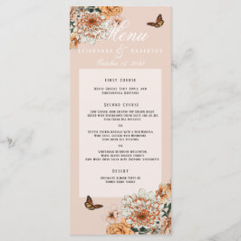 Boho Terracotta Sage Floral Hochzeit im Herbst Menükarte