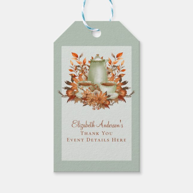 Boho Terracotta Sage Party Paradies für Kletterhex Geschenkanhänger (Vorderseite)