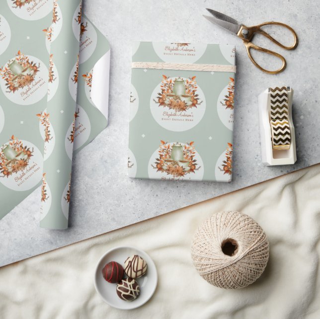 Boho Terracotta Sage Party Paradies für Kletterhex Geschenkpapier (Kunsthandwerk)