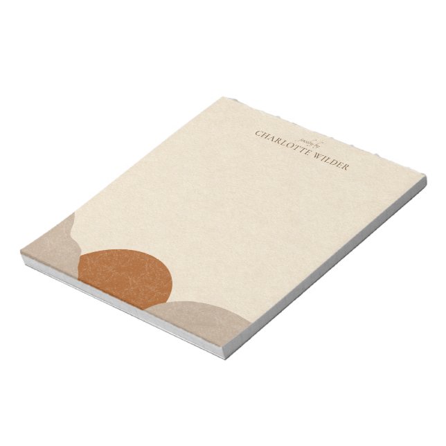 Boho Terracotta Sand Abstrakt handgefertigte Schmu Notizblock (Rotiert)