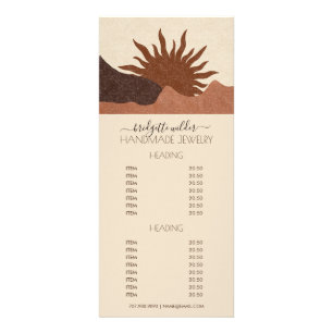 Boho Terracotta Sand Sun Handmade Juwelen Werbekarte