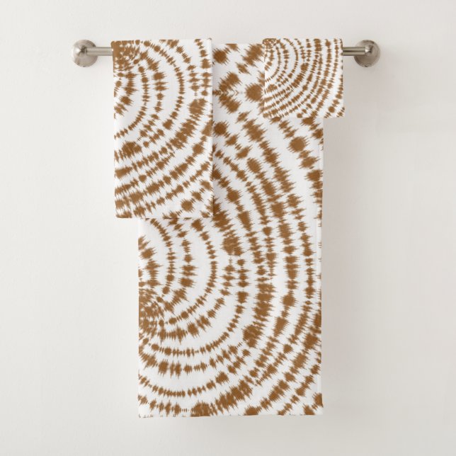 Boho Terracotta Spiral Pattern Badhandtuch Set (Insitu)