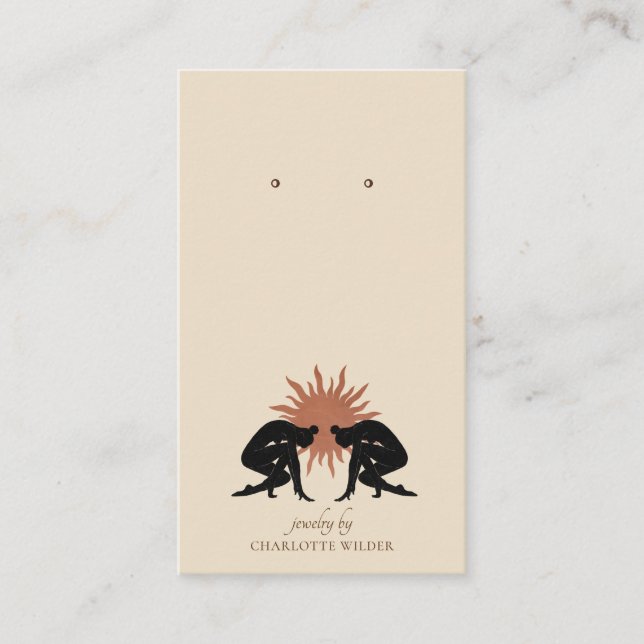 Boho Terracotta Sun Handmade Juwelier Display Card Visitenkarte (Vorderseite)