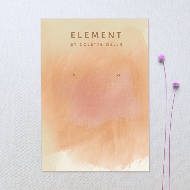 Boho Terracotta Watercolor Earring Display Visitenkarte (Von Creator hochgeladen)