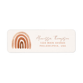 Boho Terracotta Watercolor Rainbow Taupe