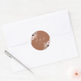 Boho Terracotta Wedding Invitation Umschlag Aufkle Runder Aufkleber