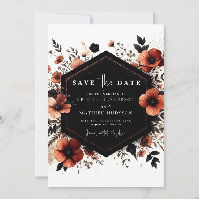 Boho Terracotta Wedding Save The Date (Vorderseite)