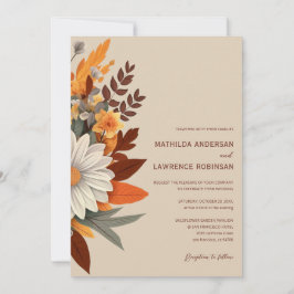 Boho Terracotta Wildblume Floral Hochzeit im Herbs Einladung