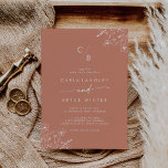 Boho Terracotta Wildflower Monogram Wedding Einladung<br><div class="desc">Announce your special day in a timeless elegant style with this boho terracotta wildflower monogram wedding Invitation. This elegant design features terracotta background accented by delicate hand-drawn white wildflowers, giving it a romantic, nature-inspired touch. A personalized monogram adds a bespoke, modern element, which is perfect for couples who value both...</div>