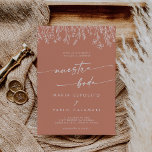 Boho Terracotta Wildflower Spanish Wedding  Einladung<br><div class="desc">Celebrate your love with timeless elegance and bohemian grace with this boho terracotta wildflower Spanish wedding invitation. Featuring a terracotta background, flowing calligraphy typography, and delicate hand-drawn white wildflowers, this design beautifully blends rustic charm with refined sophistication. Written in Spanish, it’s ideal for couples honoring their cultural roots while keeping...</div>