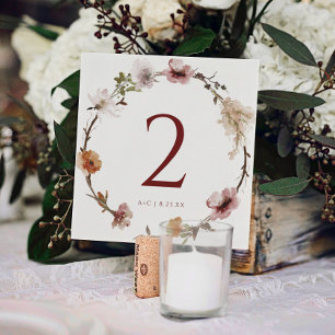 Boho-Terrakotta-Blumen-Hochzeitstisch-Nummern