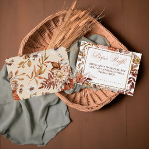 Boho-Terrakotta-Blumen-Windel-Raffle-Karte Begleitkarte
