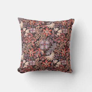 Boho-Terrakotta-Blumenmuster Kissen