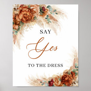 Boho Terrakotta-Burgunder Say Yes to the Dress Poster