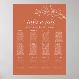 Boho Terrakotta Hochzeit Klassiker Poster