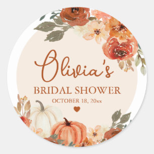 Boho-Terrakotta-Kürbis-Hochzeitsdusche - Verliebe  Runder Aufkleber