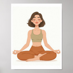 Boho-Terrakotta-Minimalist-Yoga-Wandkunstposter Poster
