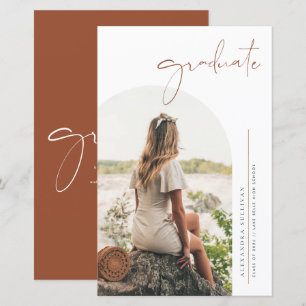 Boho Terrakotta Minimalistischer Bogen Foto Abschl