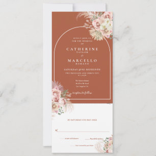 Boho-Terrakotta-Pampasgras-Alles-in-einem-Hochzeit Einladung