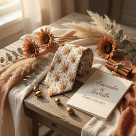 Boho-Terrakotta-Rustikale Botanik Krawatte
