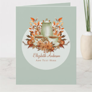Boho-Terrakotta-Salbei-Teeparty-Blumen für JEDE VE Karte