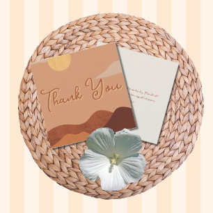 Boho-Terrakotta-Wüsten-Sonnenuntergangs-Hochzeit Dankeskarte