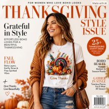 Boho Thanksgiving Truthahn Dank sagen