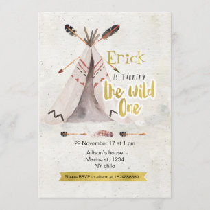 Boho The Wild One First Birthday Invitation