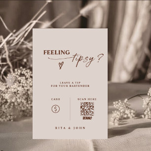 Boho Thema Venmo Tipp Ihr Barkeeper Hochzeitszeich Poster