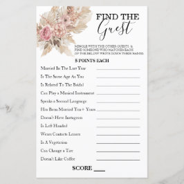 Boho Theme Finde das Gast Game