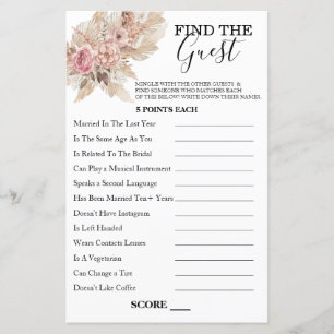 Boho Theme Finde das Gast Game