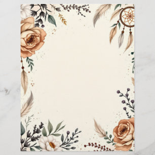 Boho Theme mit Dreamcatcher Briefbogen