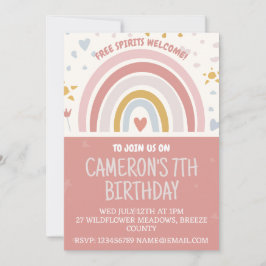 Boho Themed Kindergeburtstag Party Einladung