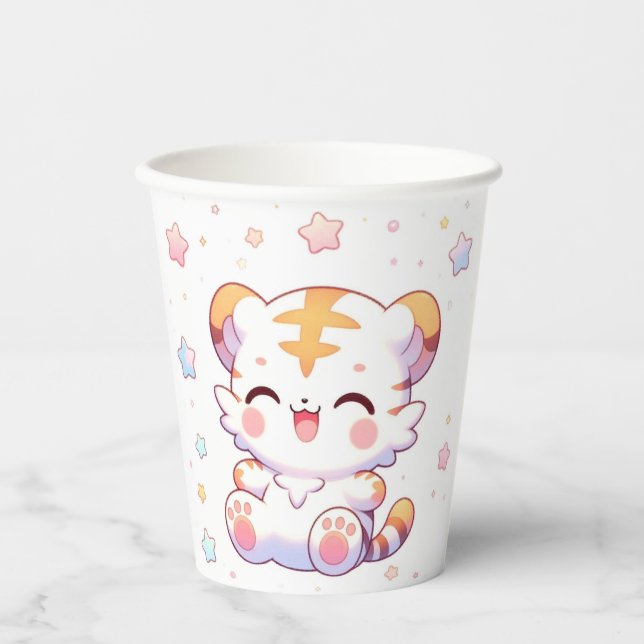 Boho Tiger Baby Duschpapier Pappbecher (Vorderseite)