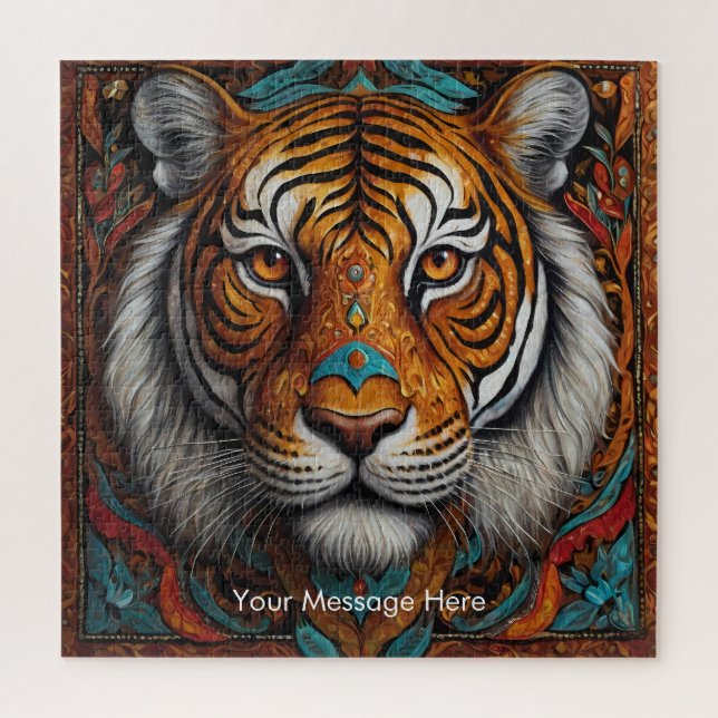 Boho Tiger Puzzle - L'art animalier de la jungle (Vertical)