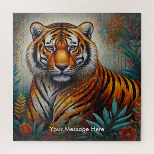 Boho Tiger Puzzle - Lebhafter Dschungel