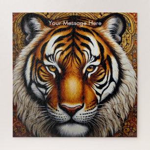 Boho Tiger Puzzle - Lebhafter Dschungel