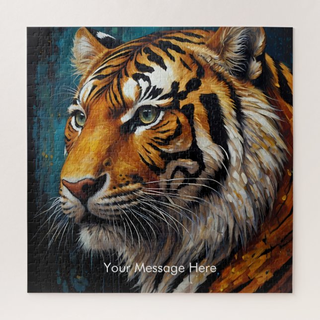 Boho Tiger Puzzle - Lebhafter Dschungel (Vertikal)
