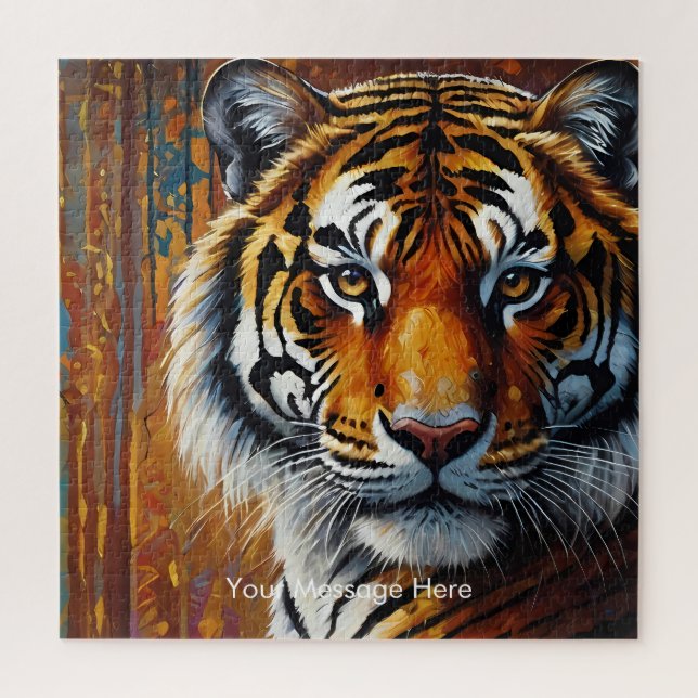 Boho Tiger Puzzle - Lebhafter Dschungel (Vertikal)