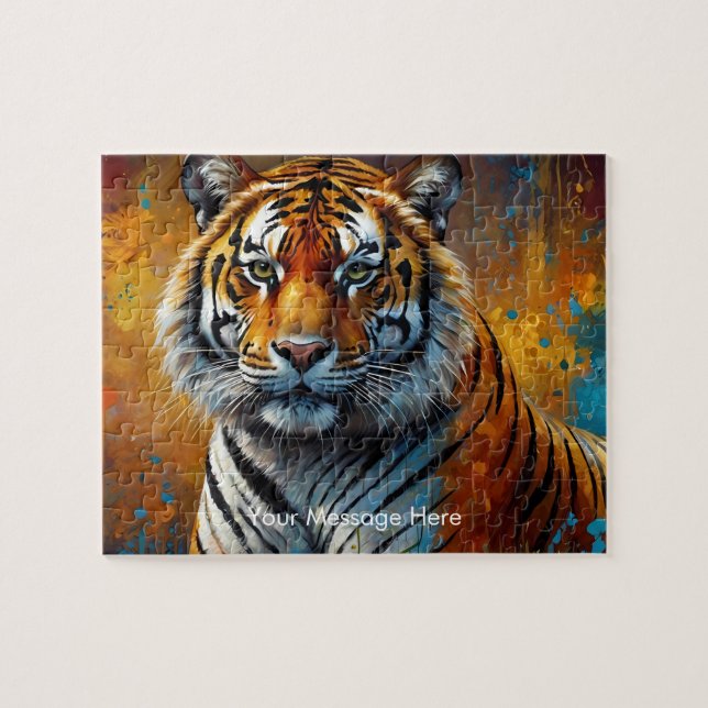 Boho Tiger Puzzle - Lebhafter Dschungel (Horizontal)